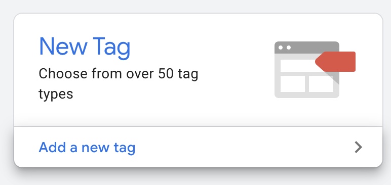 screenshot of Google Tag Manager 'new tag' option